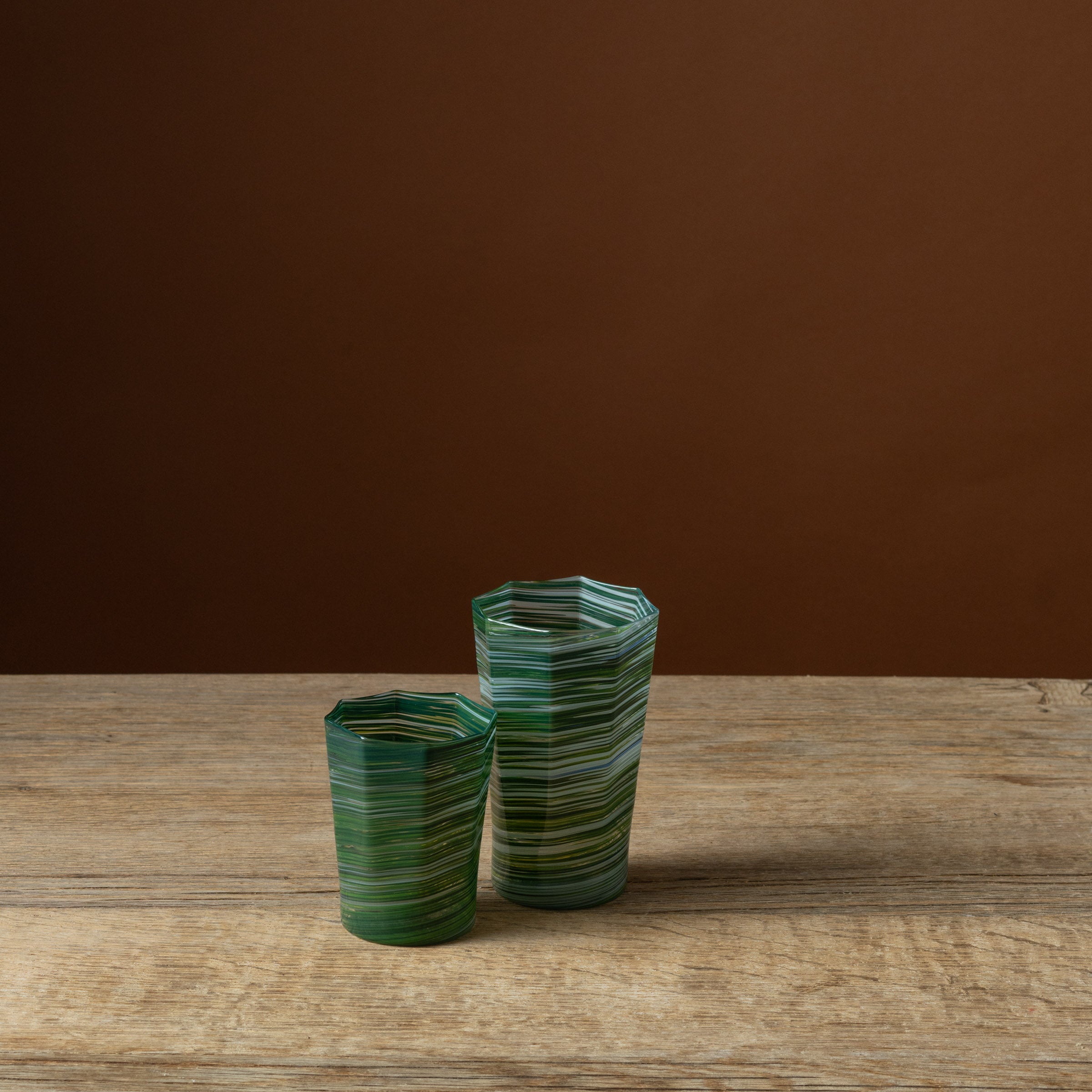 Avocado Mix Octagonal Short Glass