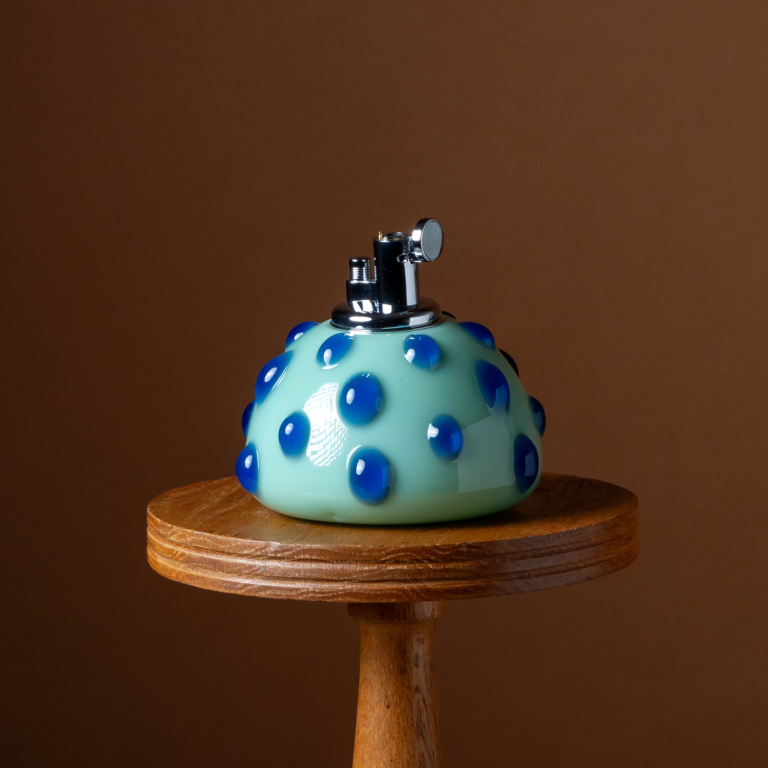 Jade & Blue Bumpy Glass Tabletop Lighter