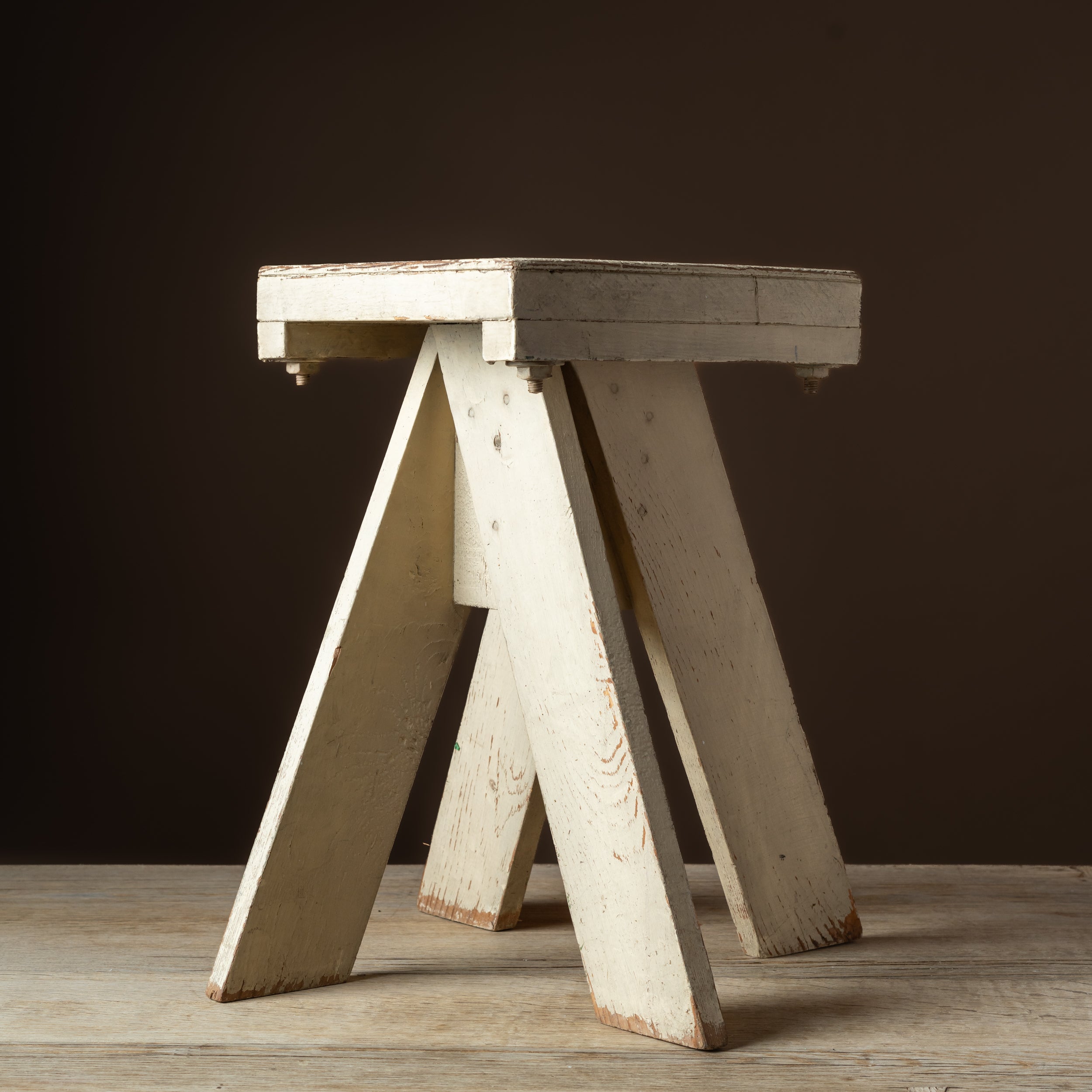 American Modernist Painted Wood Stool