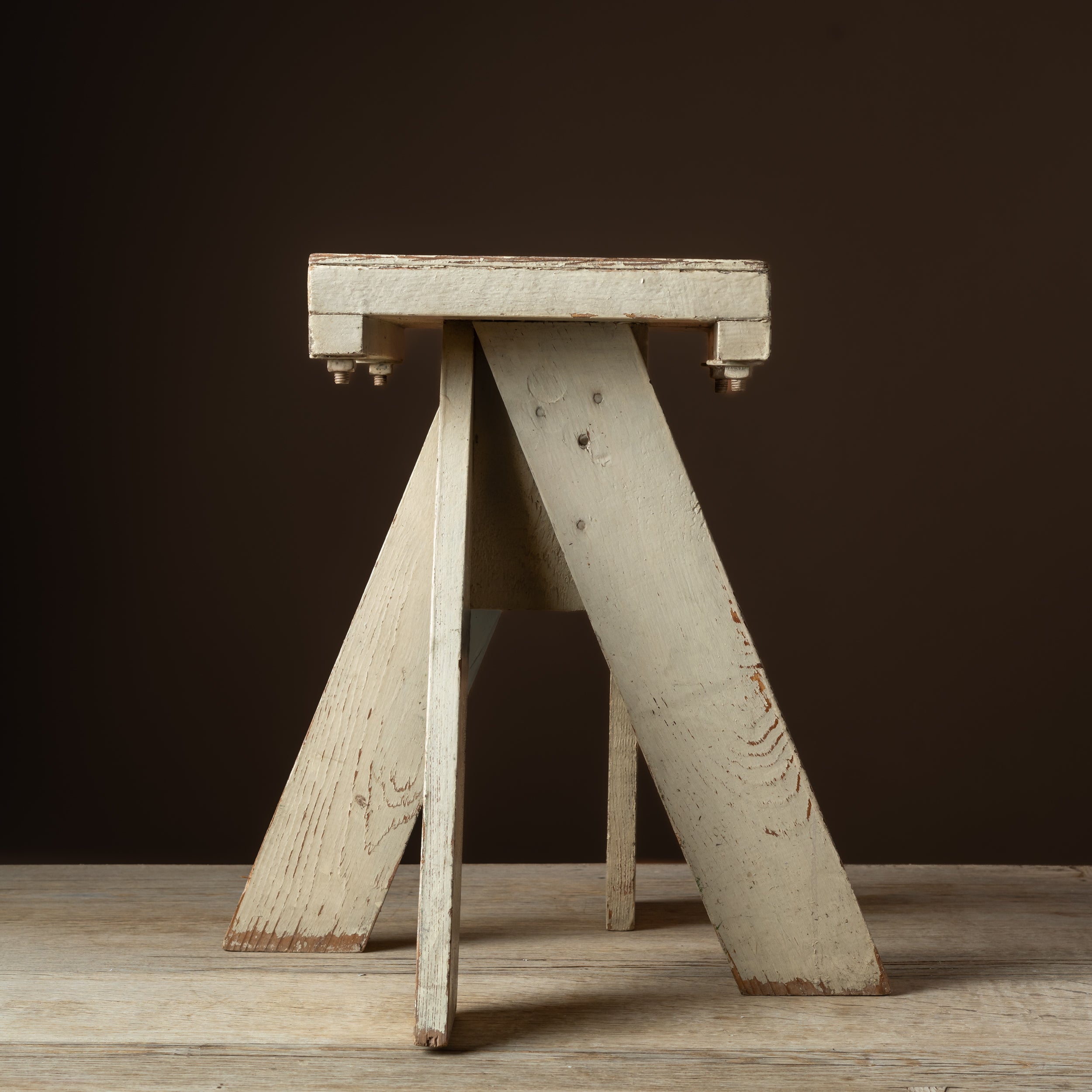 American Modernist Painted Wood Stool