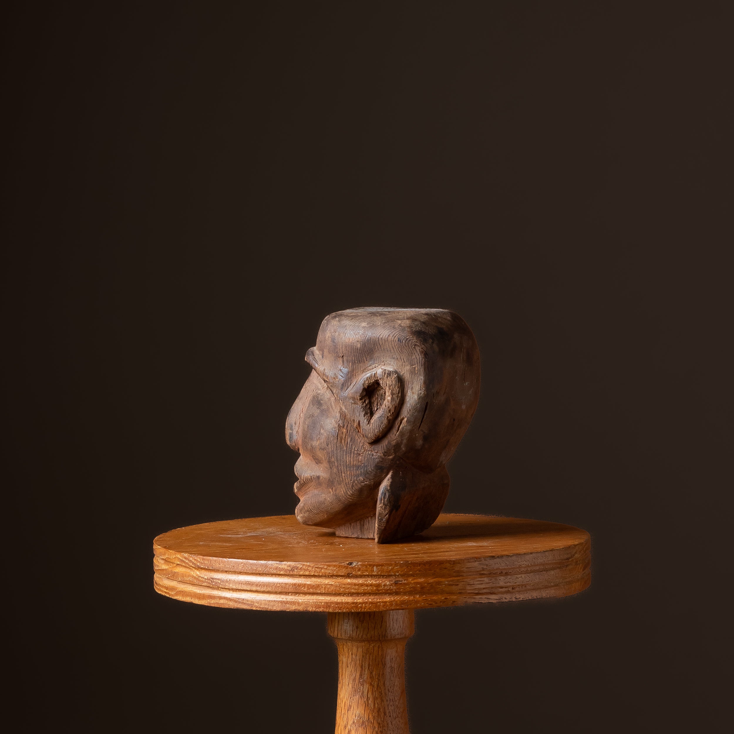 Carved Teak Tiki Head