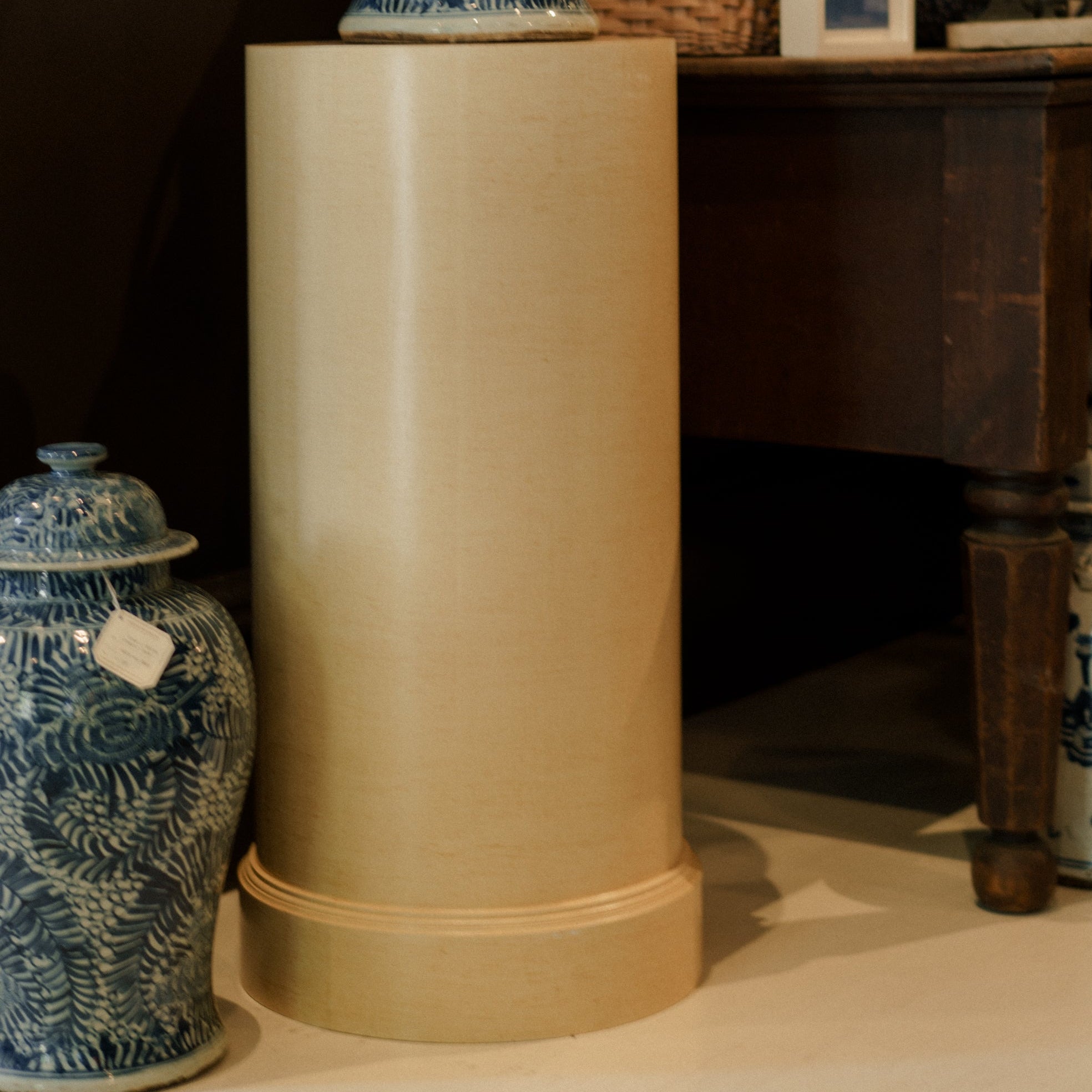 Pair of Butter Cylindrical Pedestals