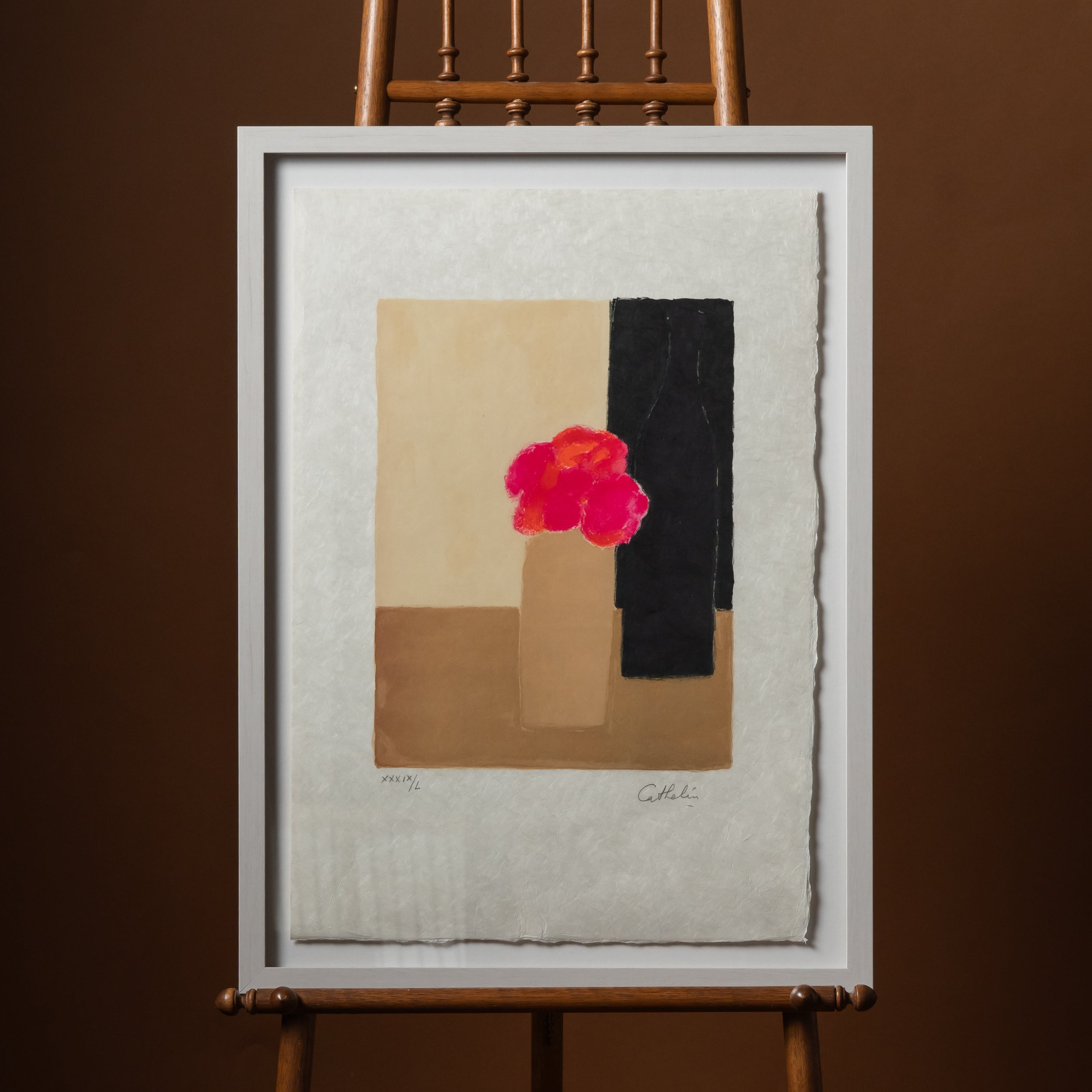 "Bouquet de Géraniums" Framed Lithograph