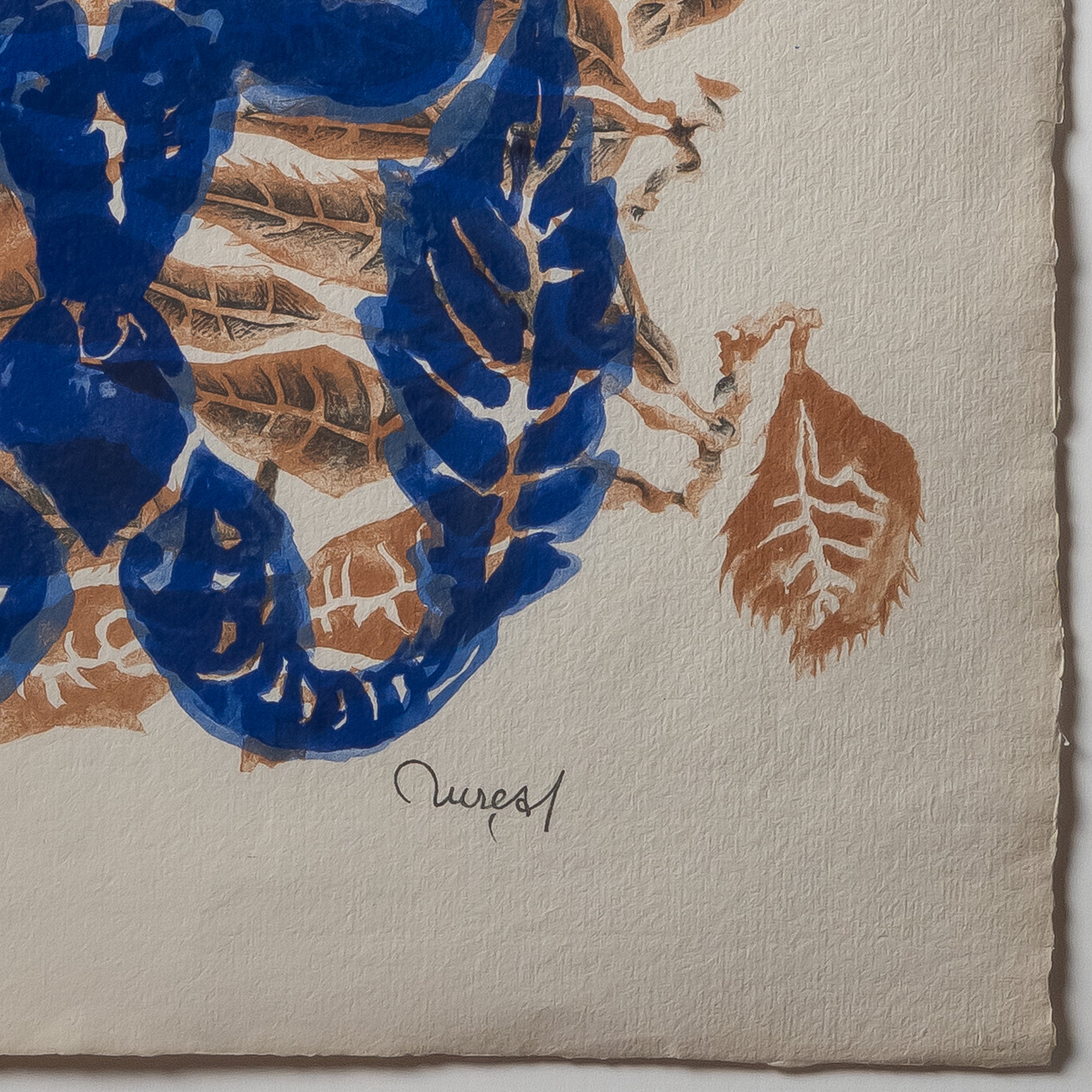 "Sirene Au Feuillage" Framed Lithograph