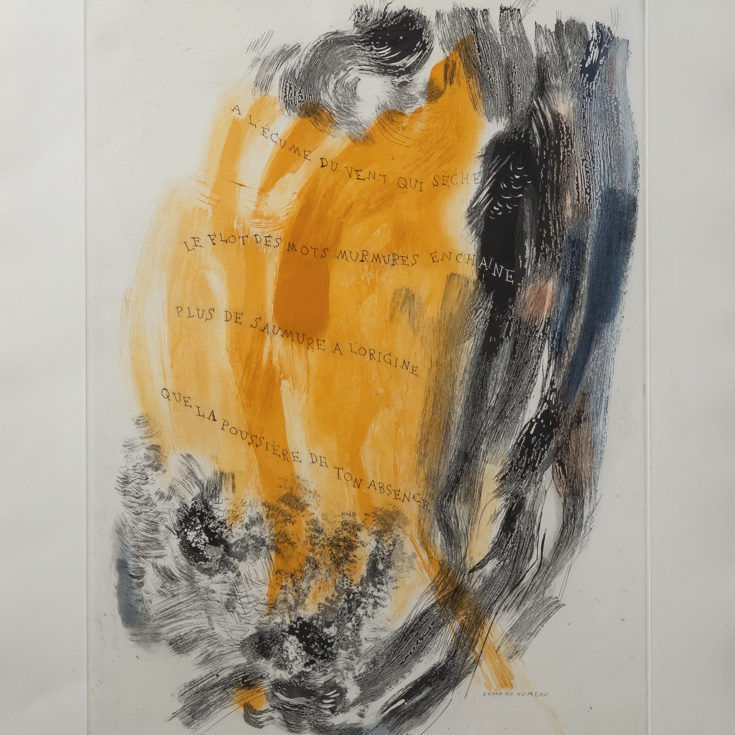 "Poème Gravé Humeau" Framed Print