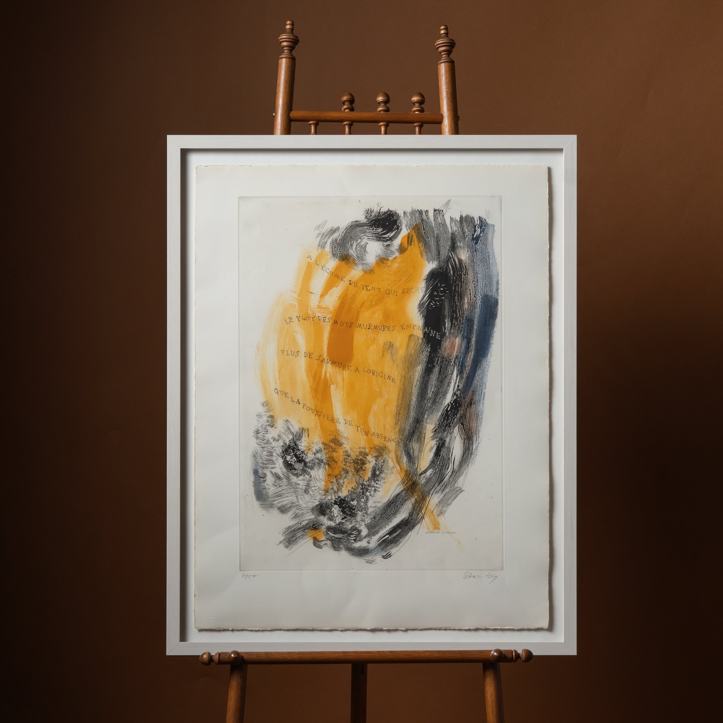 "Poème Gravé Humeau" Framed Print