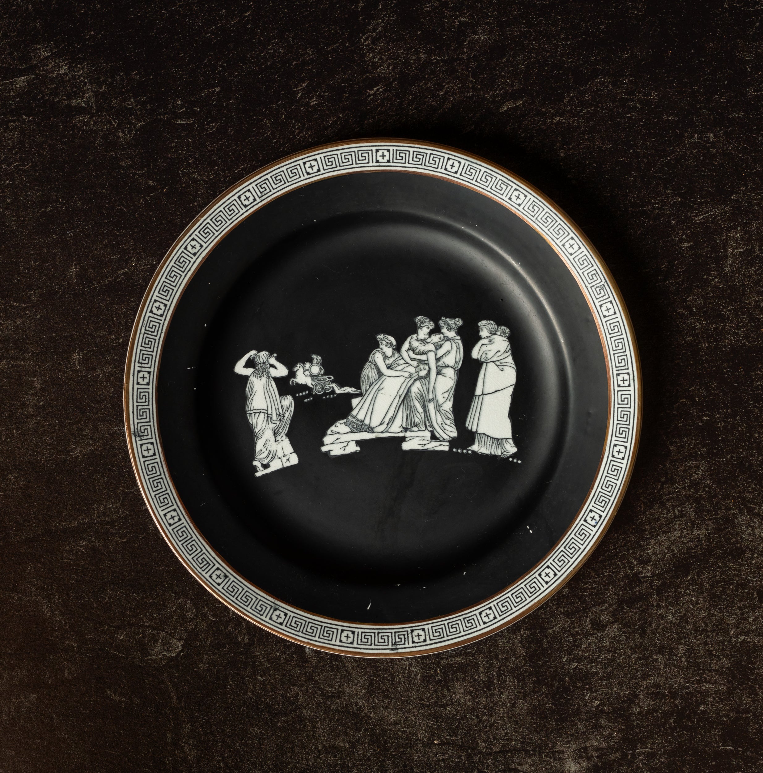 Pair of 18th C. Greek Black Basalt Plates