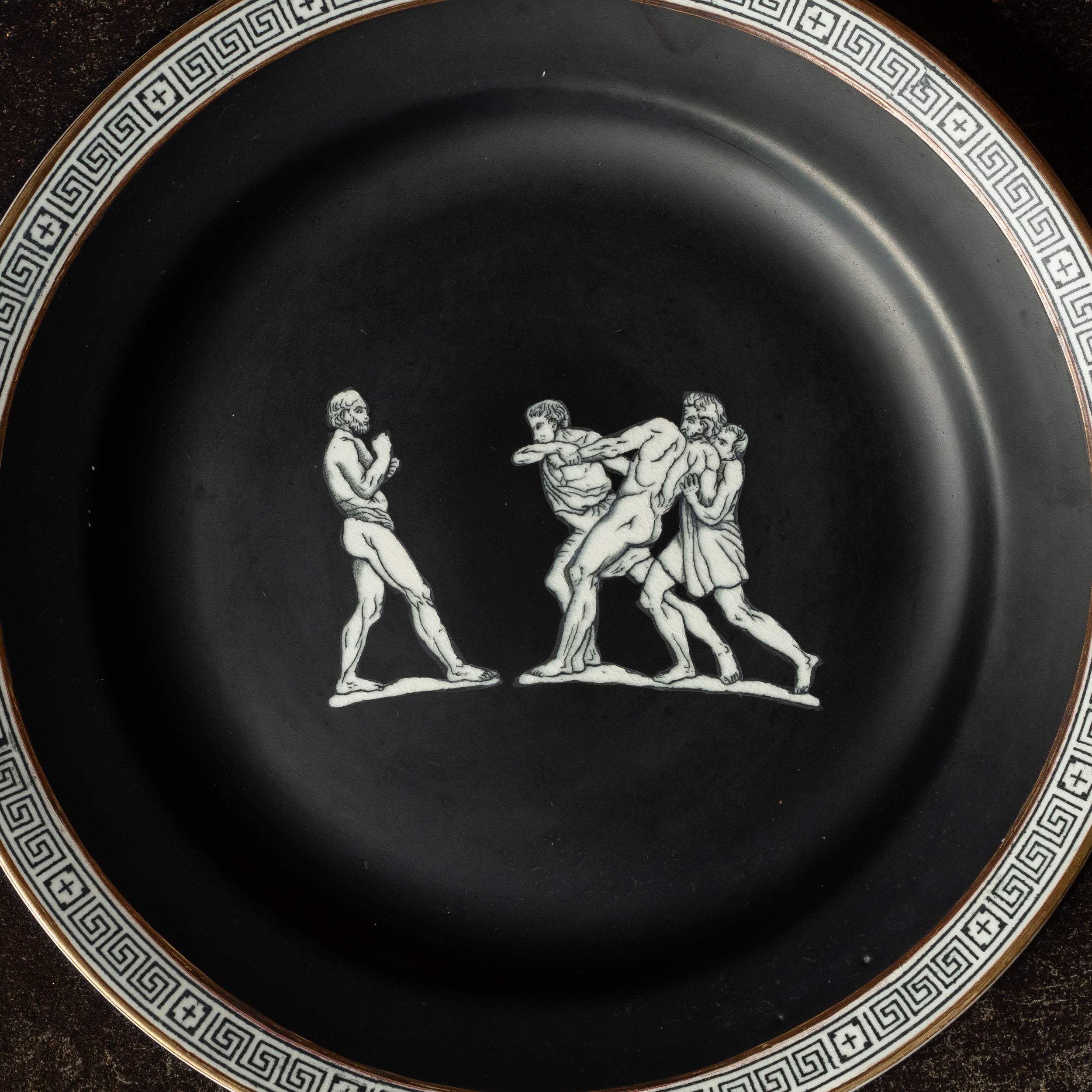 Pair of 18th C. Greek Black Basalt Plates