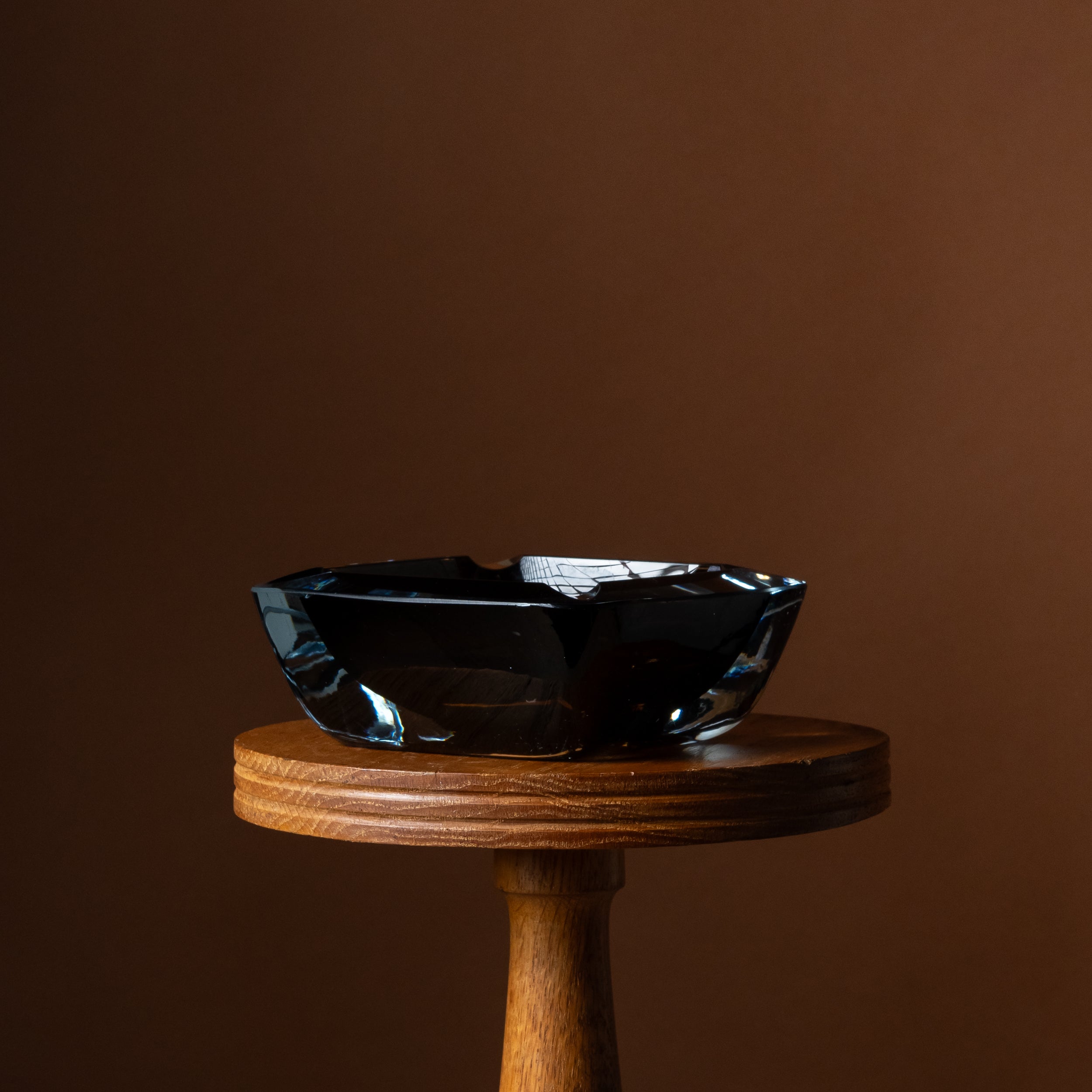 Strömberg Swedish Sommerso Brown & Black Glass Ashtray