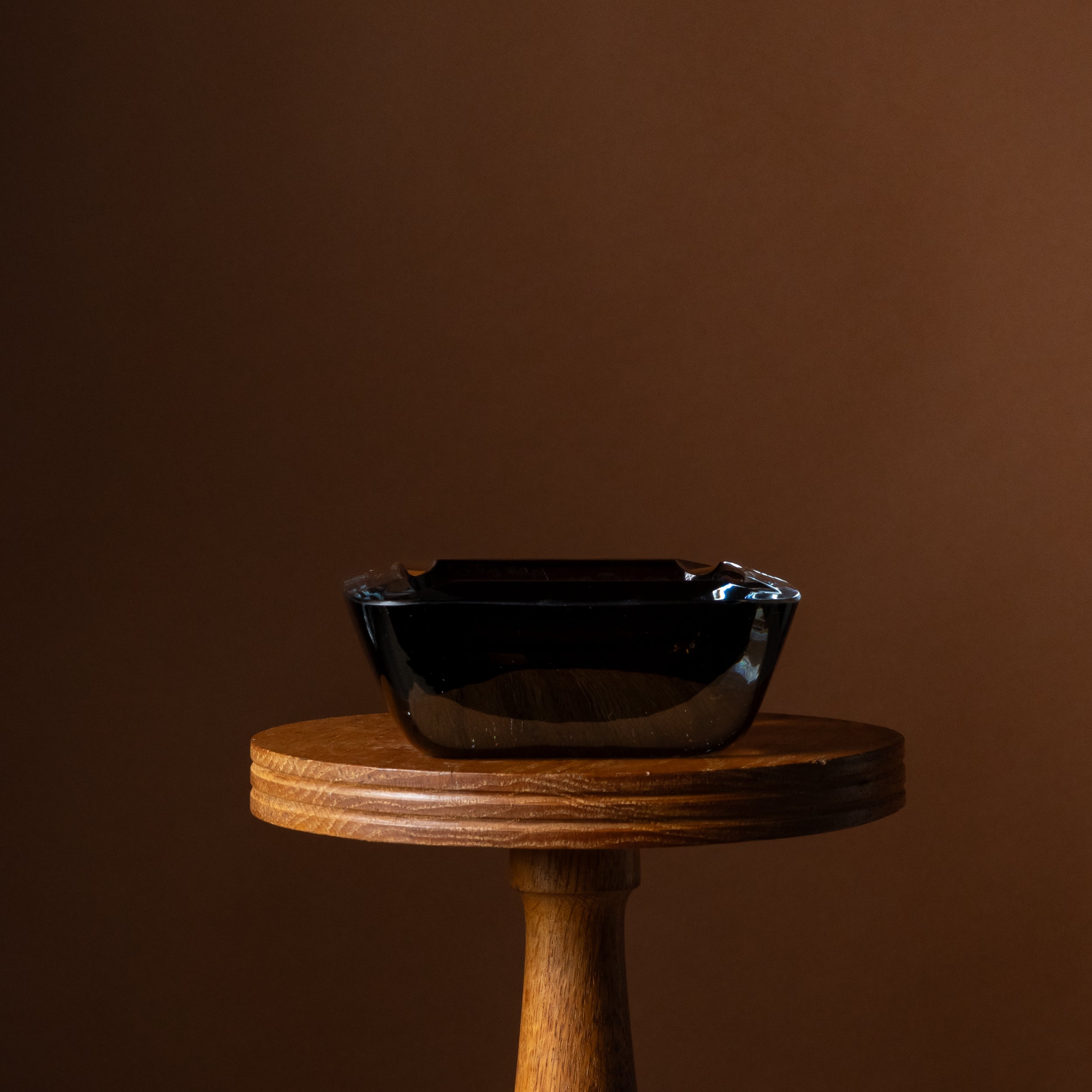 Strömberg Swedish Sommerso Brown & Black Glass Ashtray