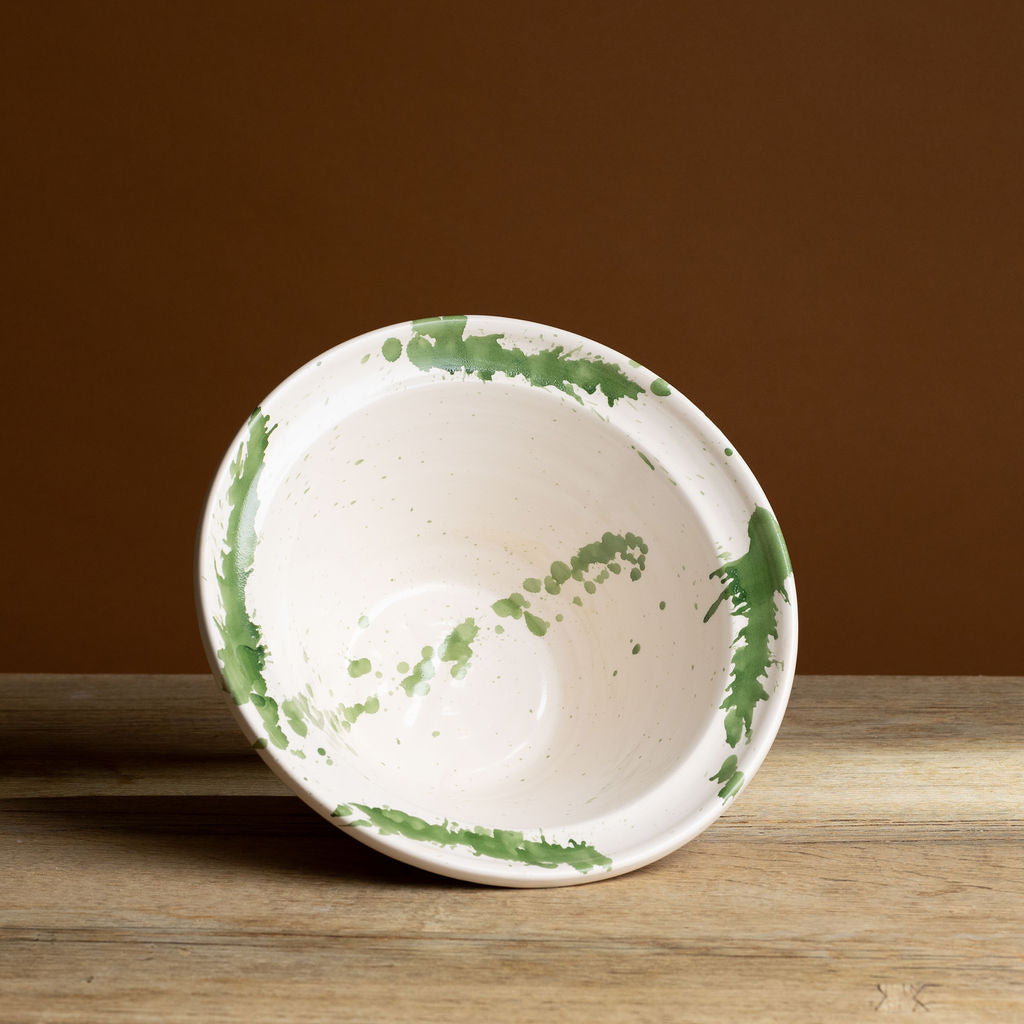 X-Large Green Splatterware Serving Bowl