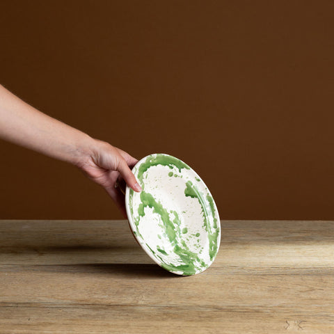 Green Splatterware Pasta Dish