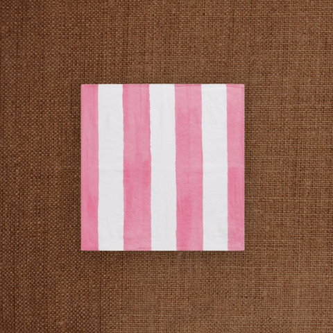 Stripe Linen Napkin Rose Pink