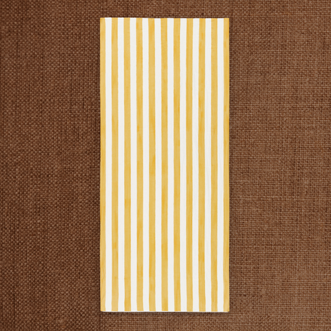 Stripe Linen Tablecloth Lemon Yellow Large