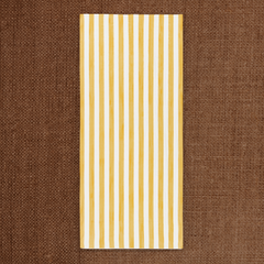 Stripe Linen Tablecloth Lemon Yellow Medium