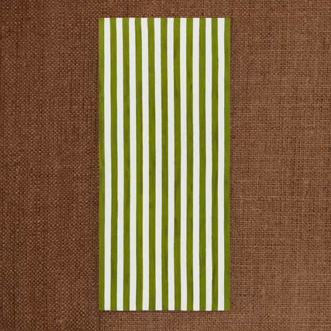 Stripe Linen Tablecloth Avocado Green Medium