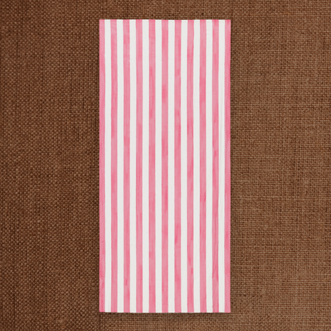 Stripe Linen Tablecloth Rose Pink Medium