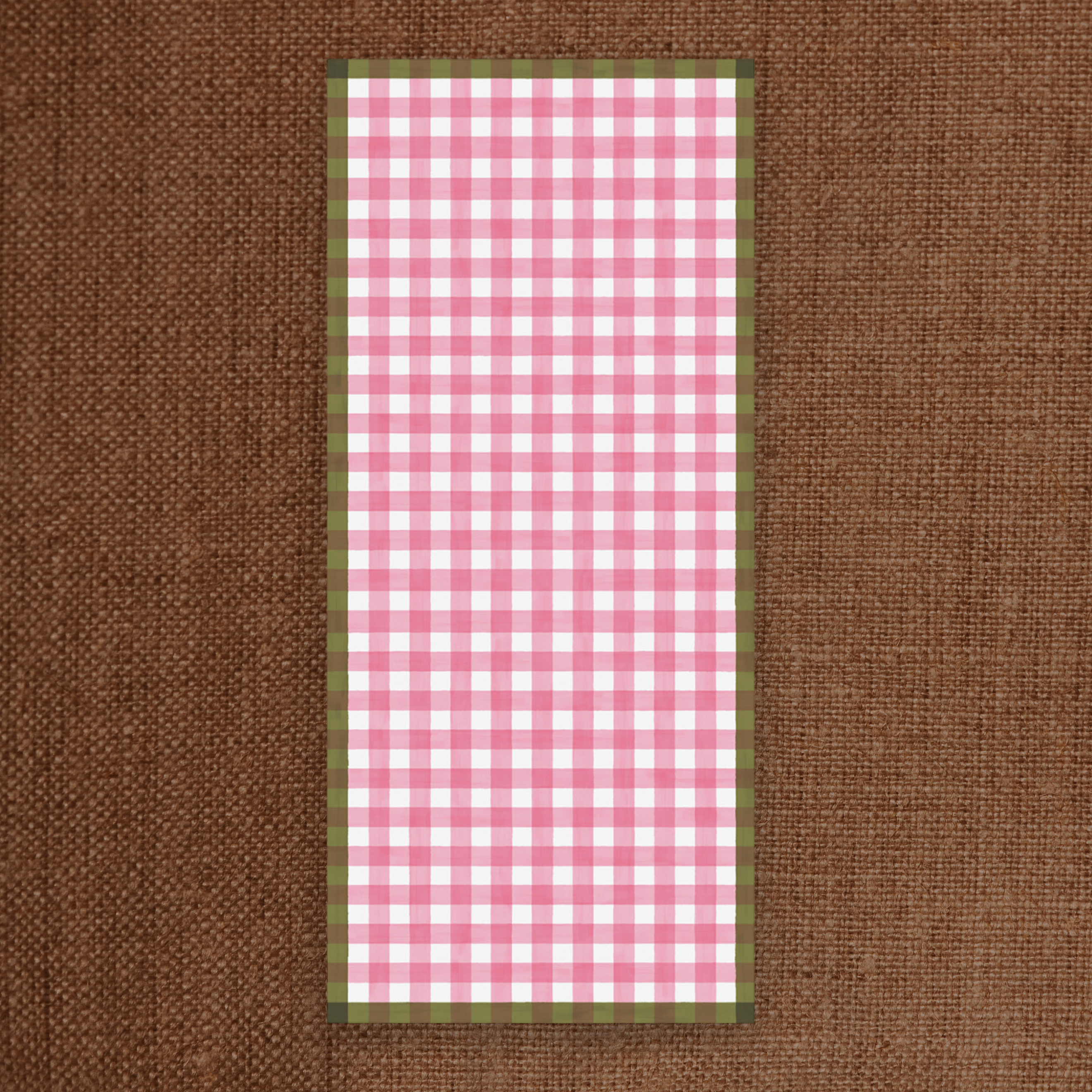 Gingham Linen Tablecloth Pink Medium