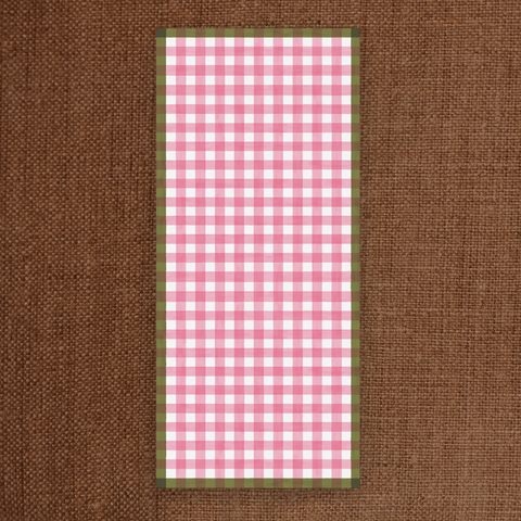 Gingham Linen Tablecloth Pink Medium