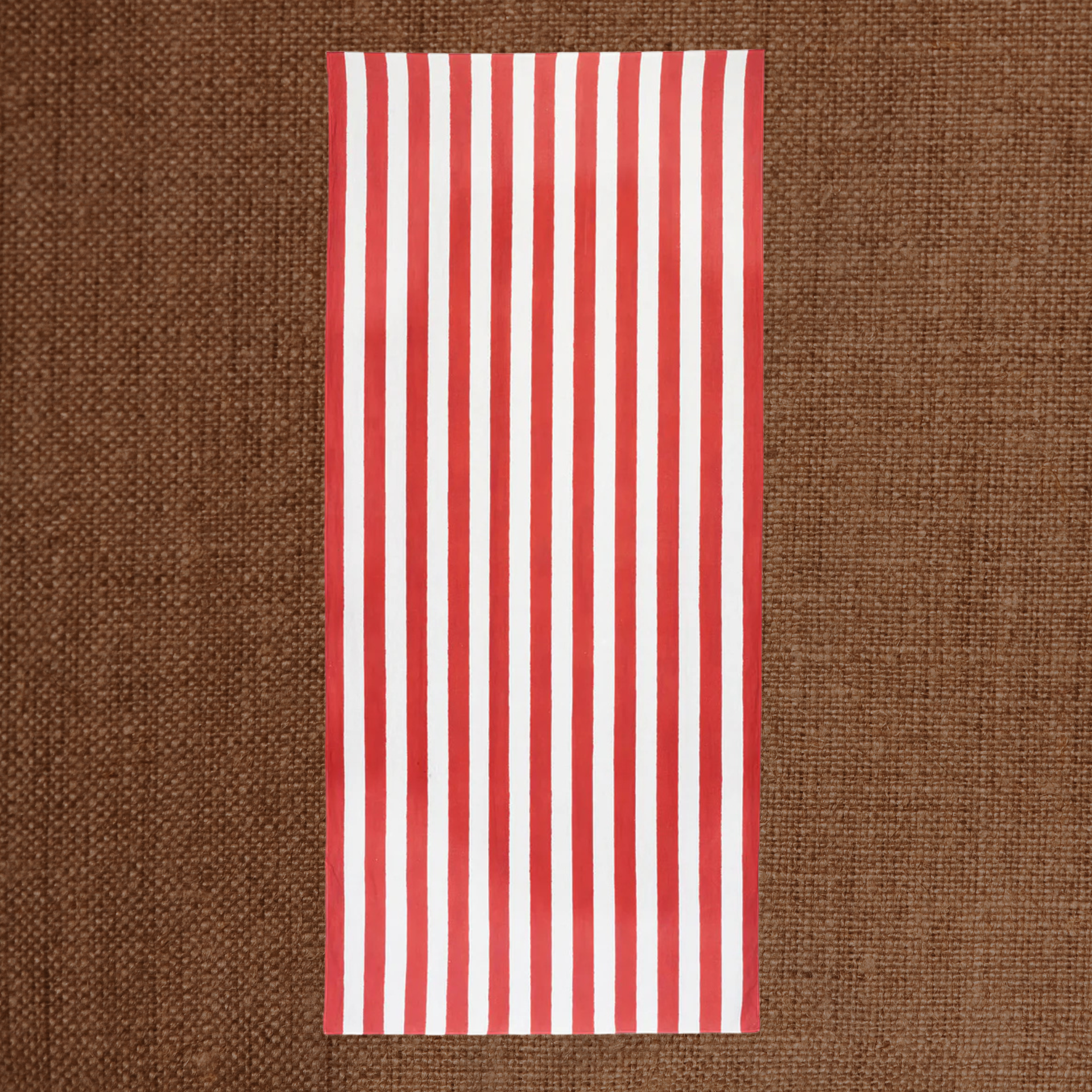 Stripe Linen Tablecloth Red