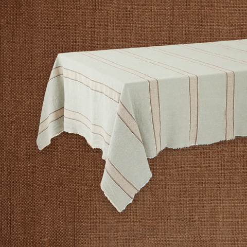 Canyon Menthe Linen Tablecloth