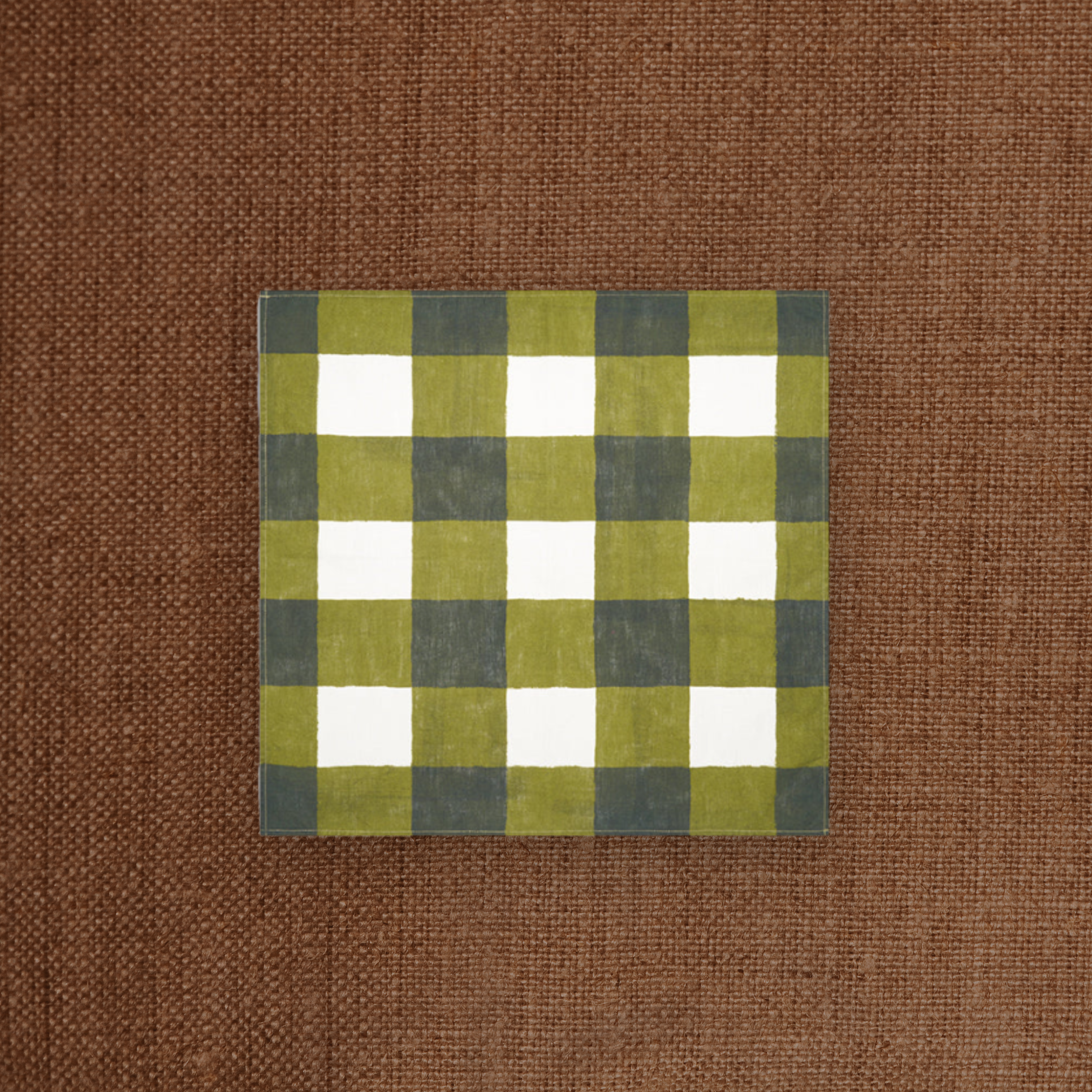 Gingham Linen Napkin Green