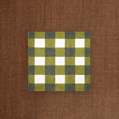 Gingham Linen Napkin Green