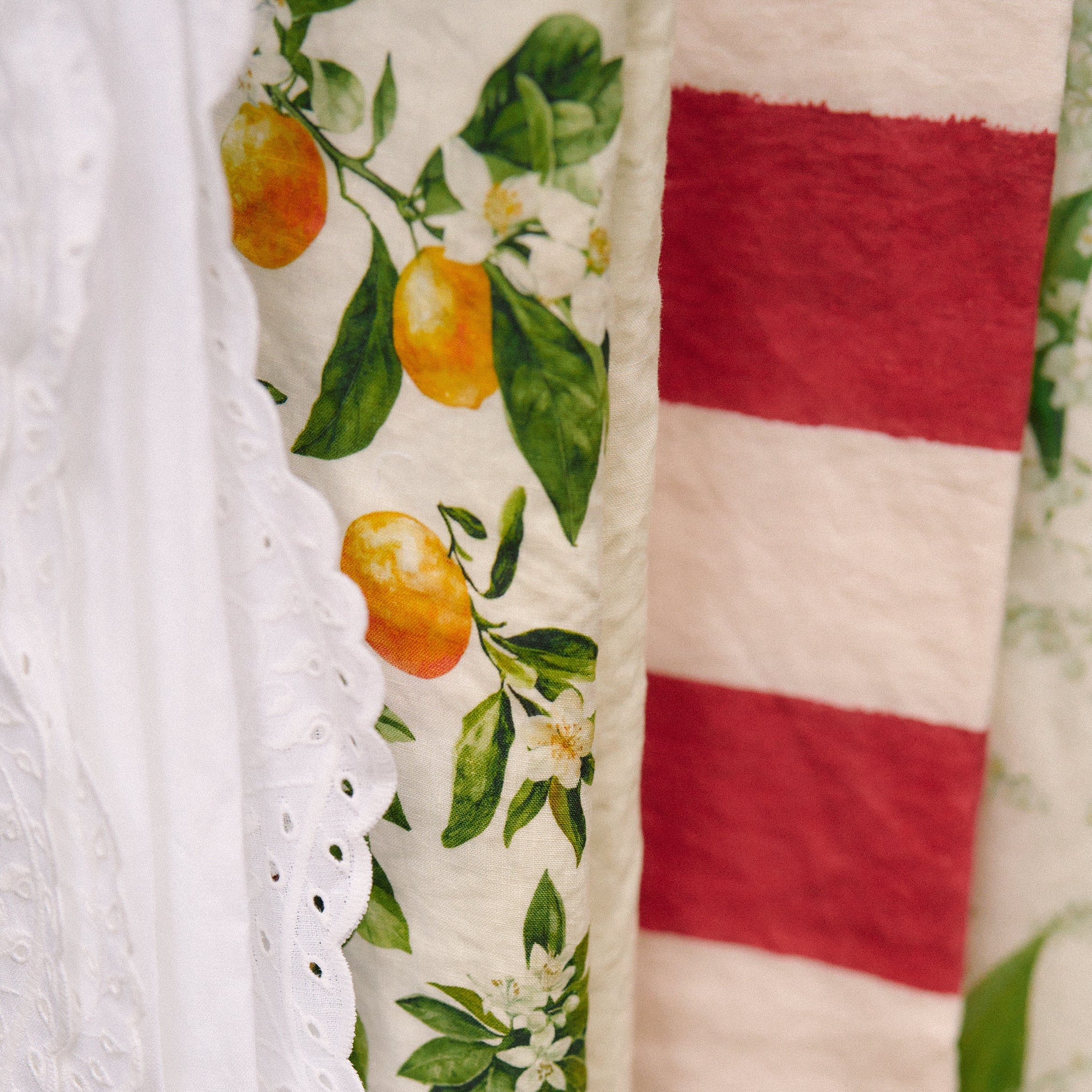 Stripe Linen Napkin Red