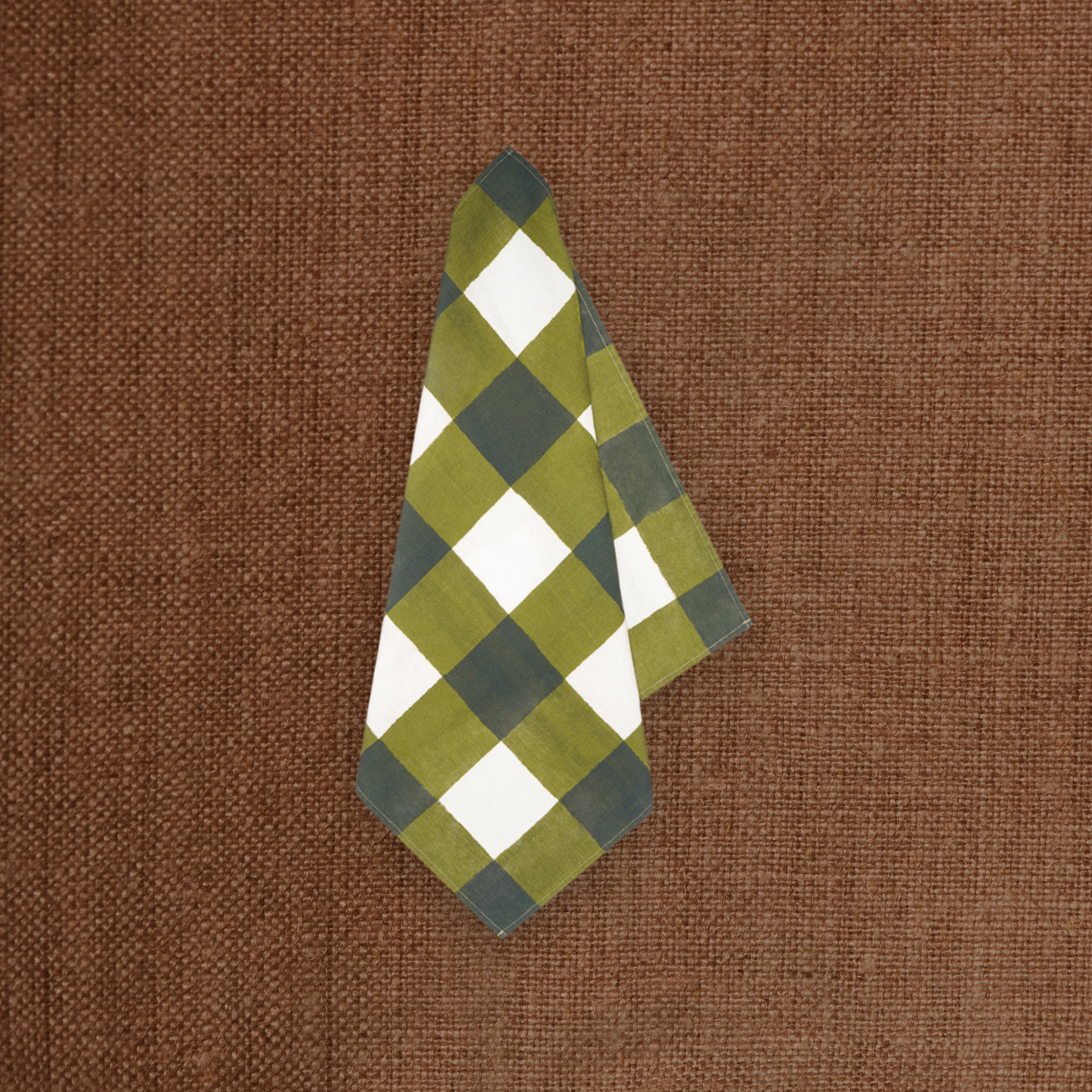 Gingham Linen Napkin Green