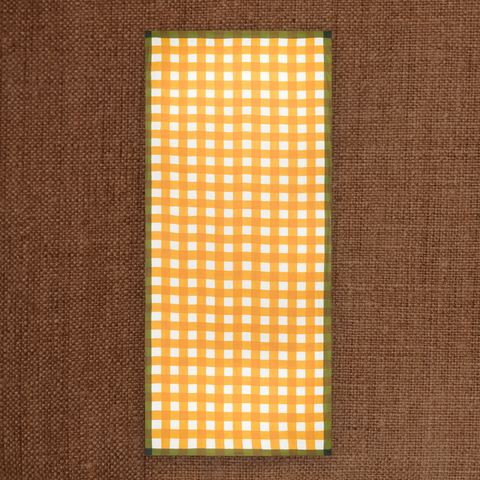 Gingham Linen Tablecloth Yellow Large