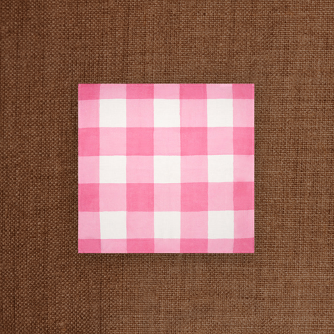 Gingham Linen Napkin Pink