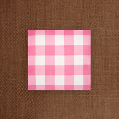 Gingham Linen Napkin Pink