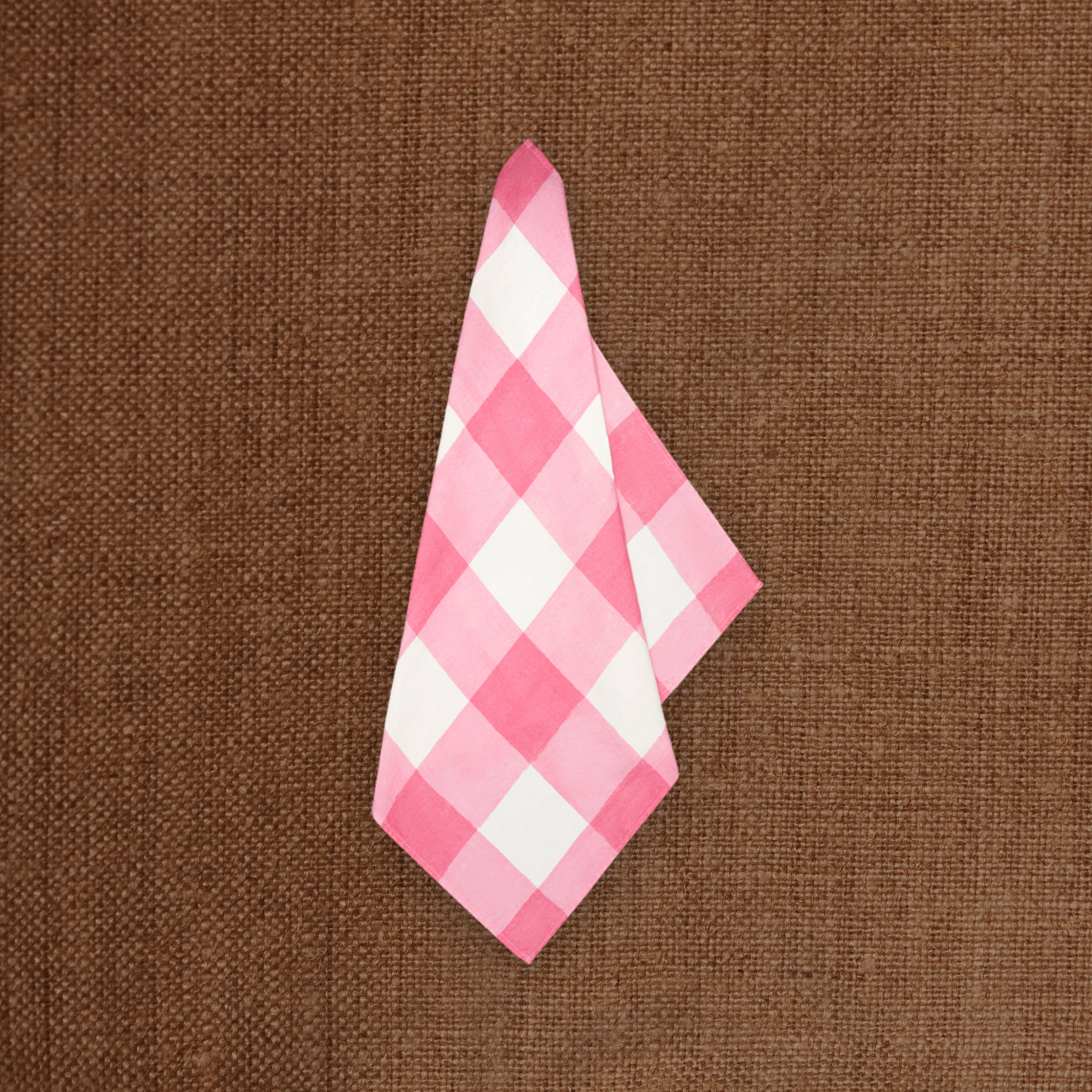 Gingham Linen Napkin Pink