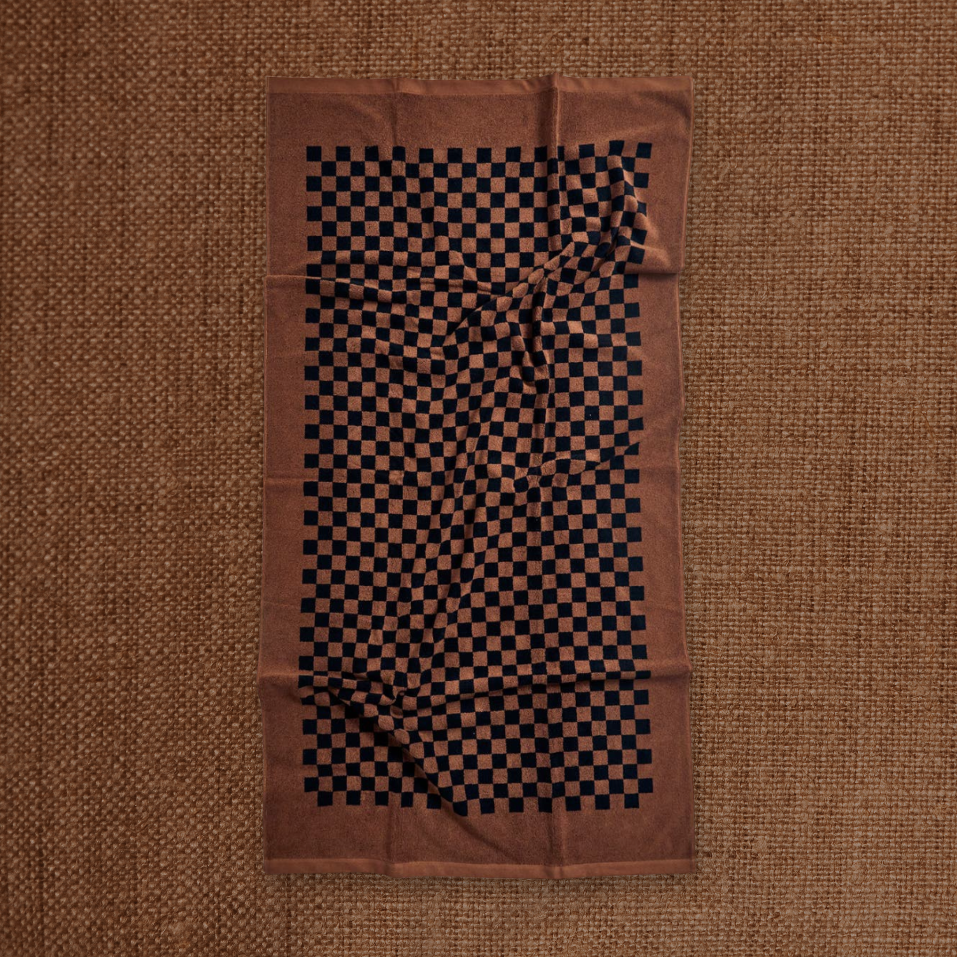 Roman Pool Towel, Tabac & Noir