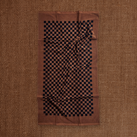 Roman Pool Towel, Tabac & Noir