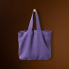 Linen Aubergine Escapade Bag