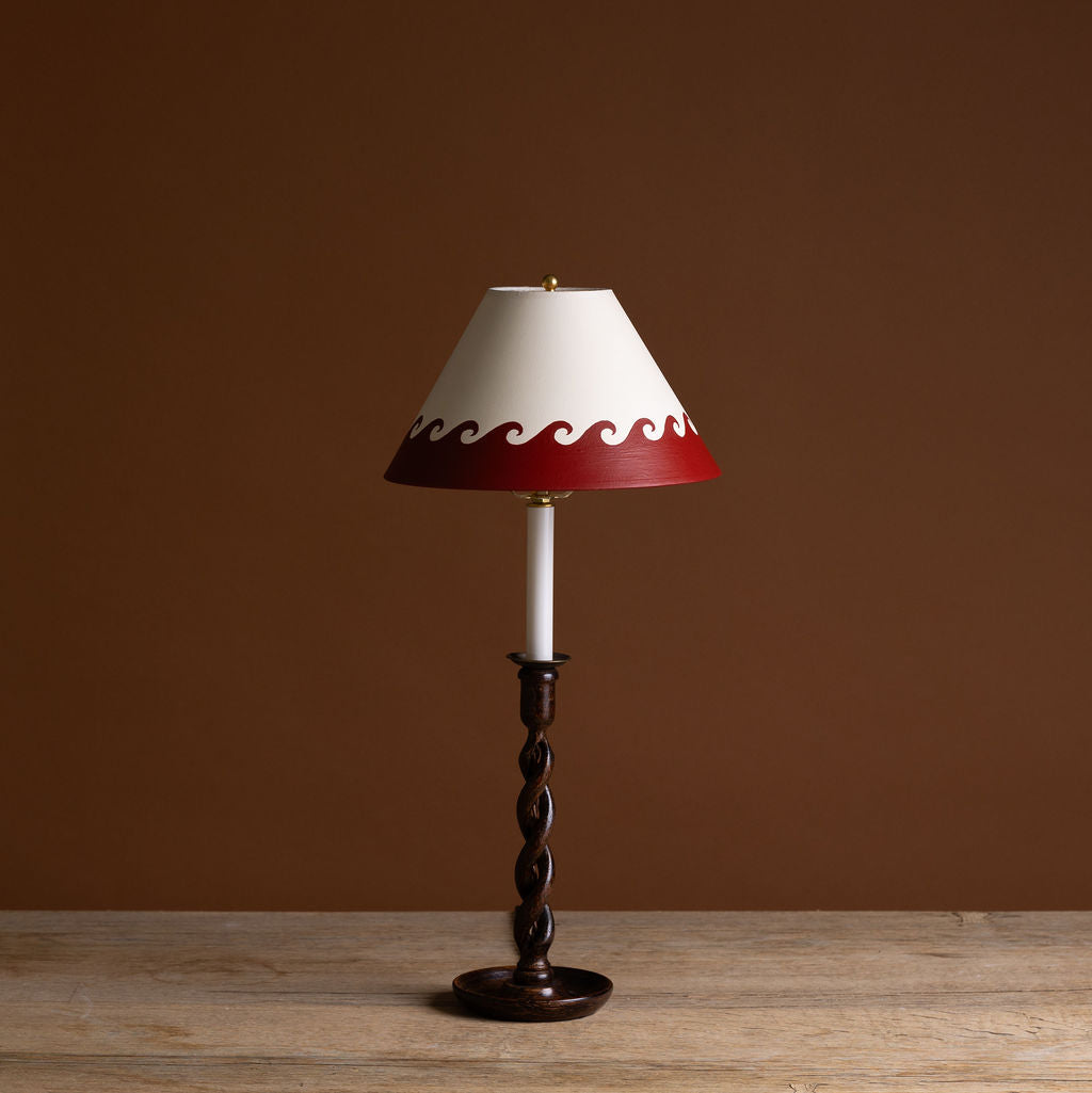 Alvaro Picardo Solid Greek Wave Lampshade in Bronze Red