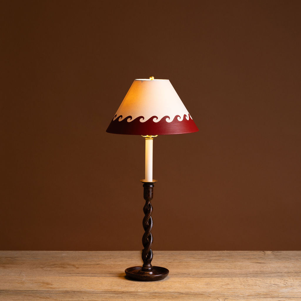 Alvaro Picardo Solid Greek Wave Lampshade in Bronze Red