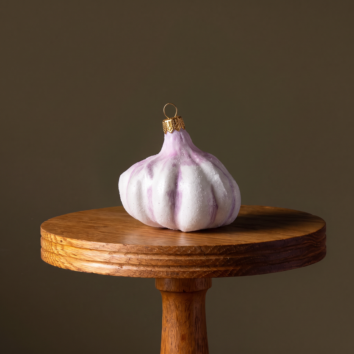 Purple Garlic Glass Ornament
