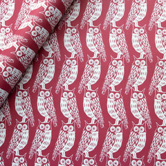 Patterned Paper Owls Dark Red