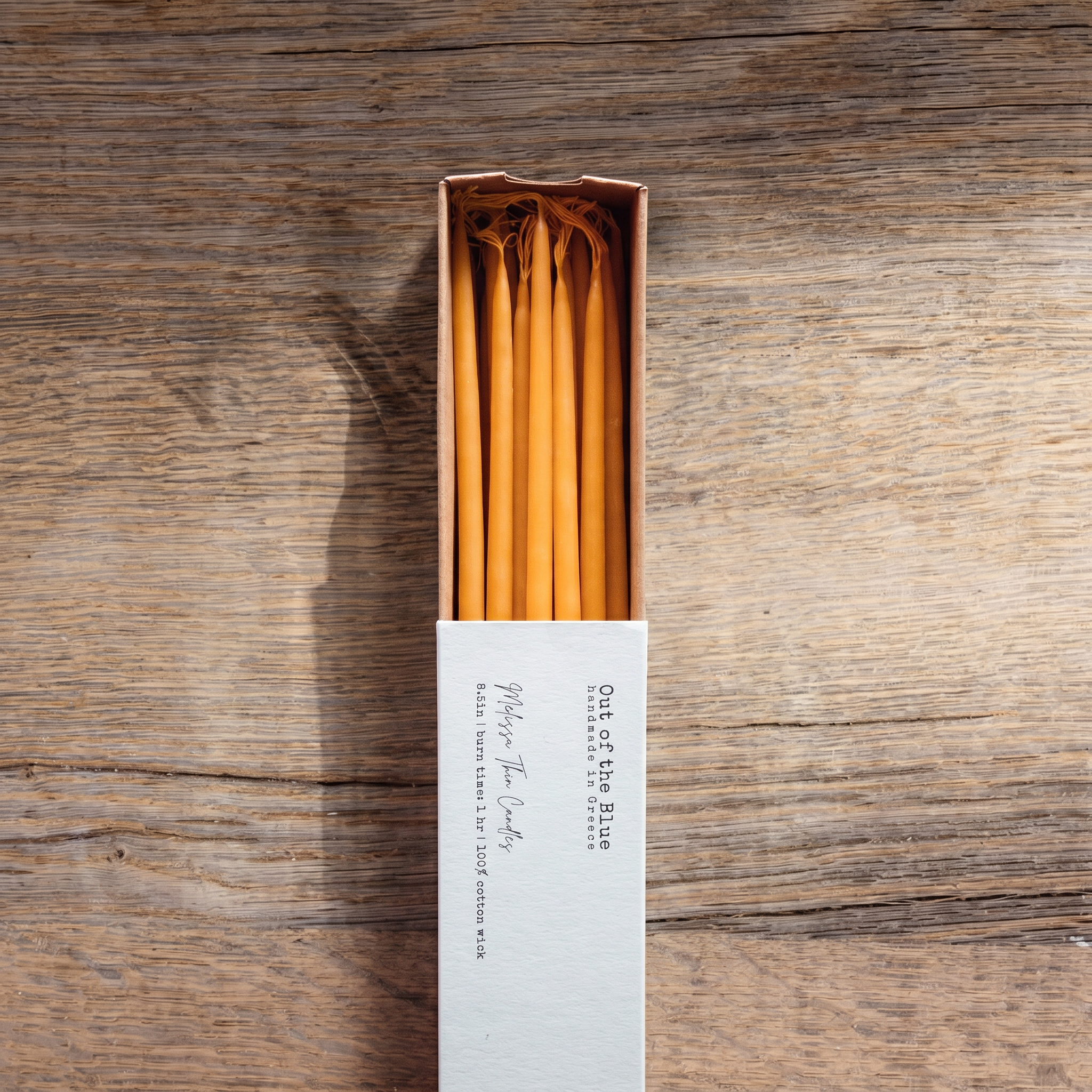 Beeswax Thin Tapers, Set of 15
