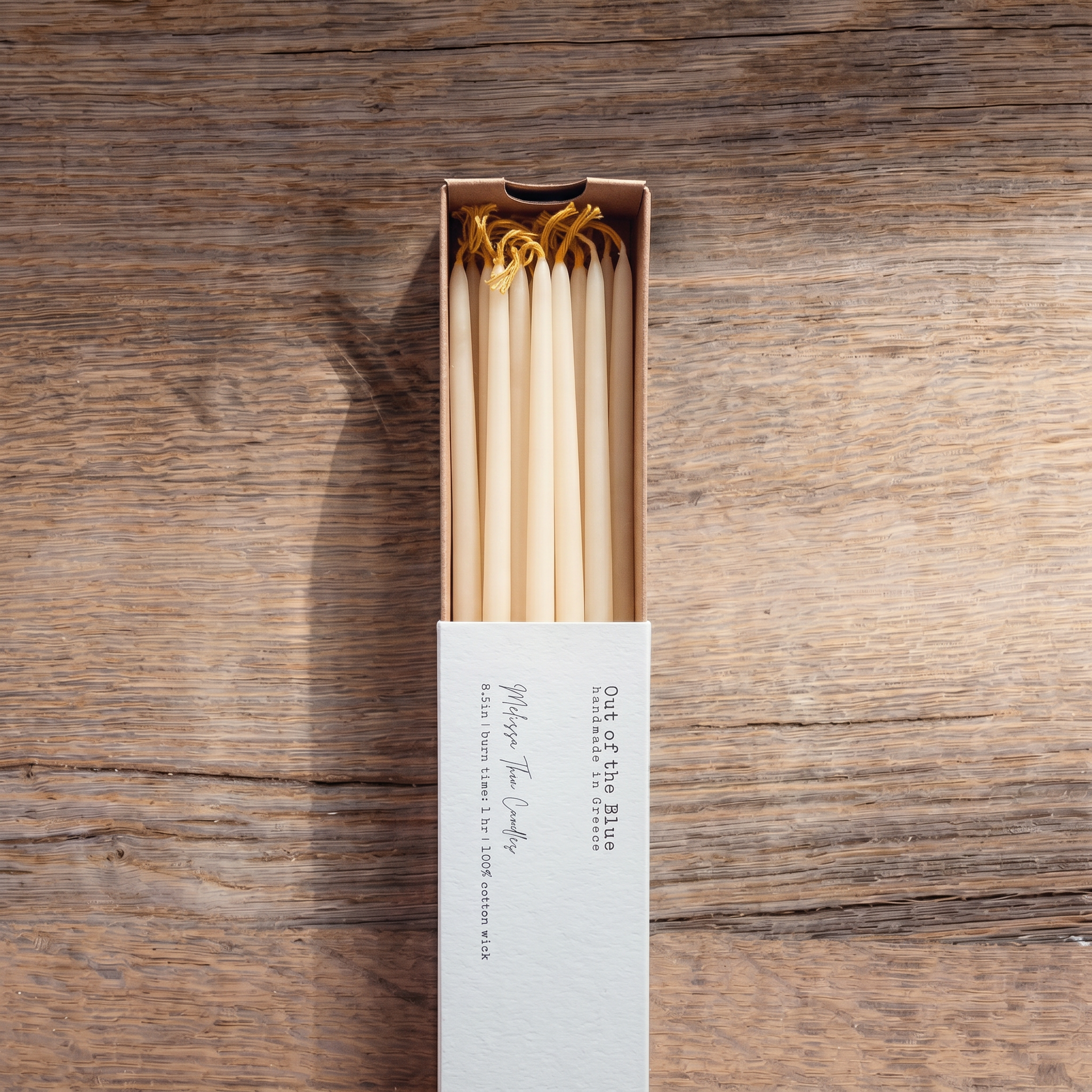 Beeswax Thin Tapers, Set of 15