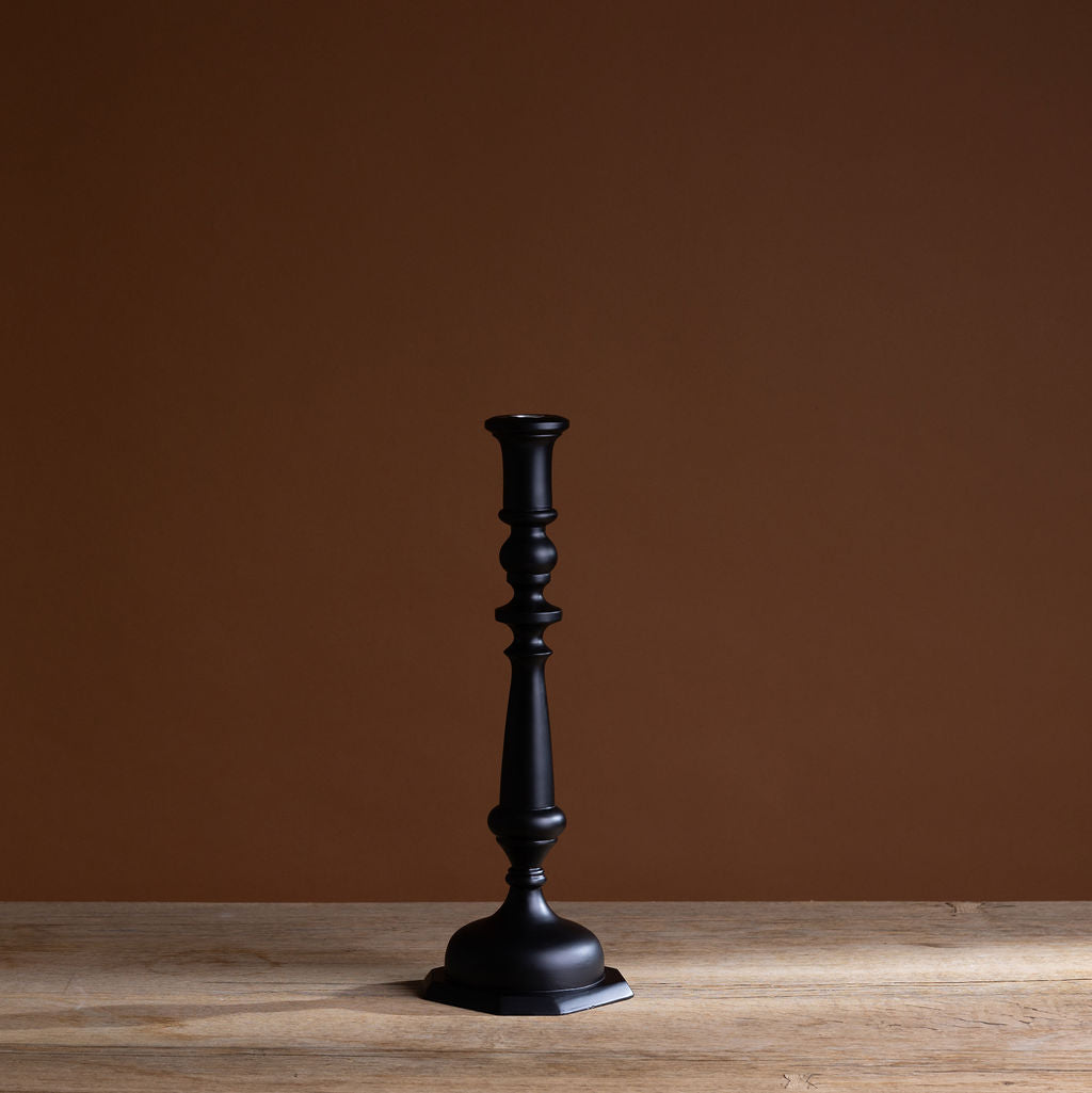 Black Lacquered Altar Georgian Candlestick