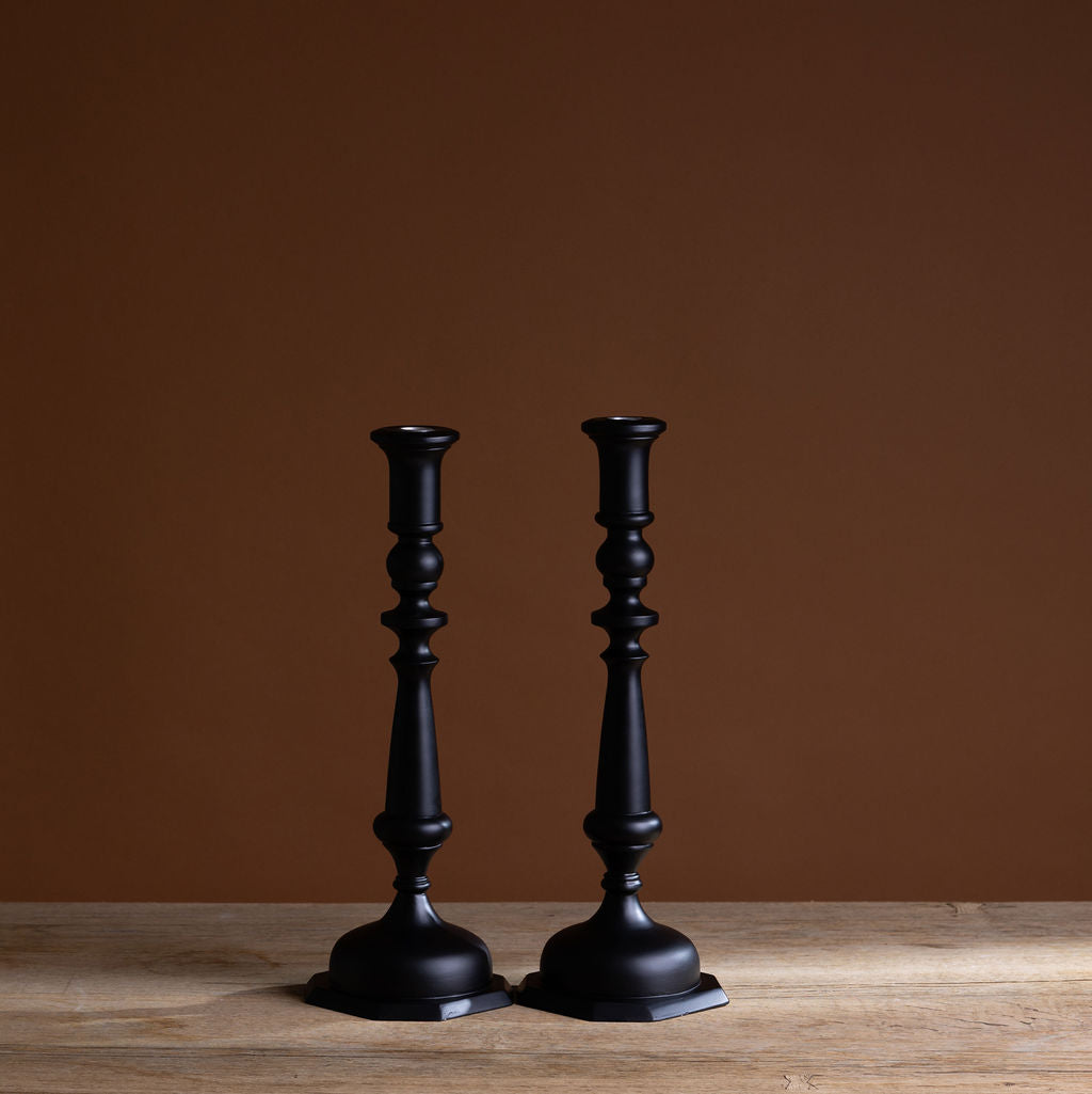 Black Lacquered Altar Georgian Candlestick