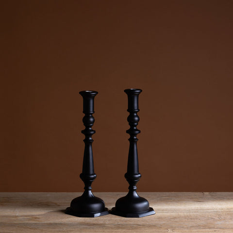 Black Lacquered Altar Georgian Candlestick