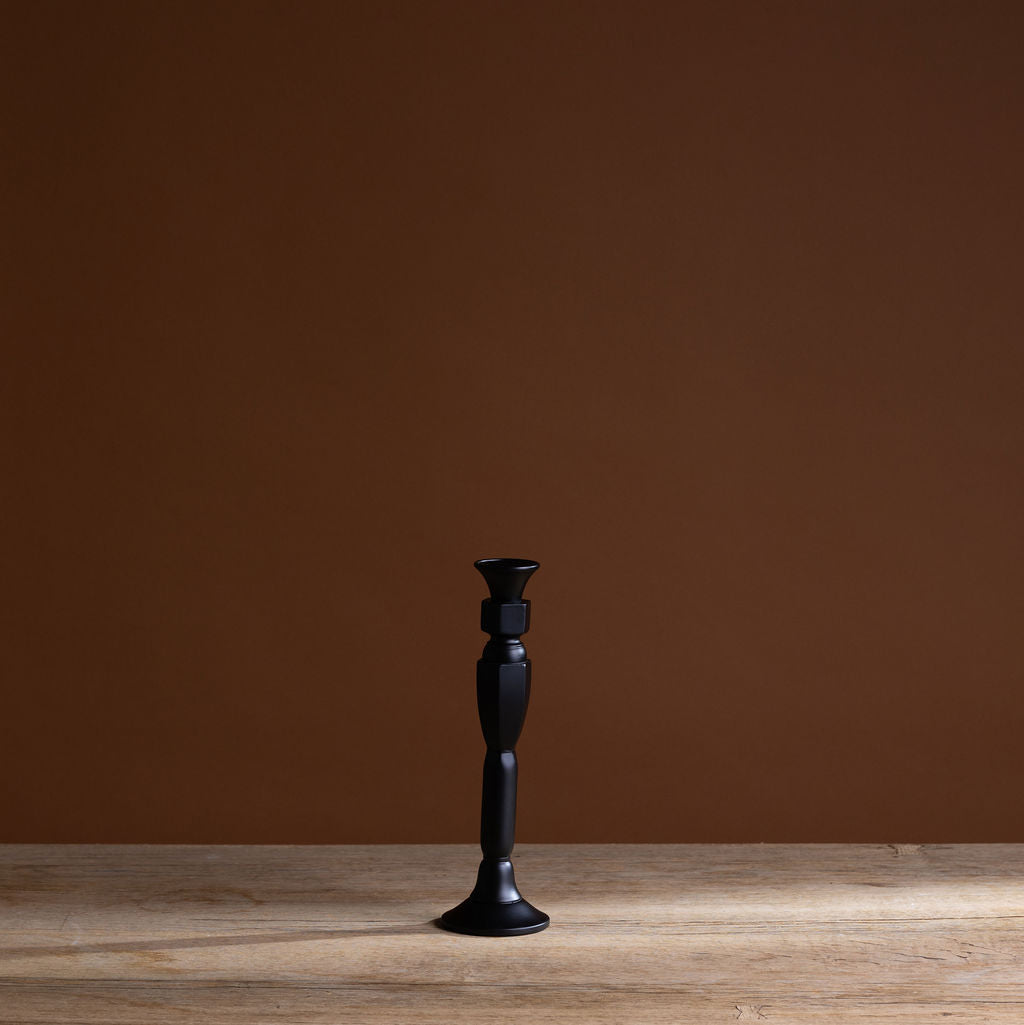 No. 1 Black Lacquered Georgian Candlestick