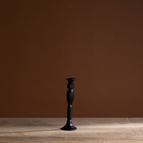 No. 1 Black Lacquered Georgian Candlestick