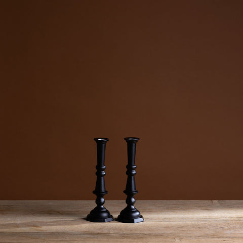 No. 2 Black Lacquered Georgian Candlestick