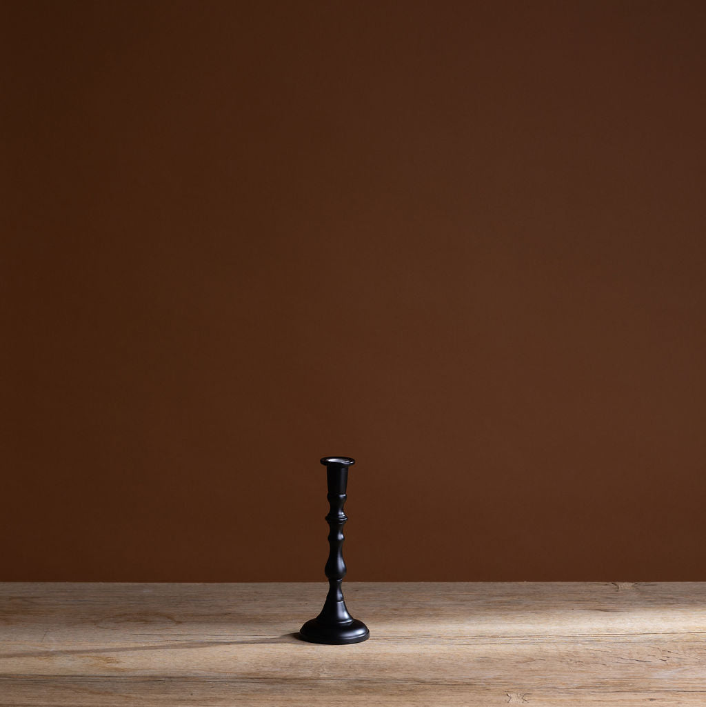 No. 5 Black Lacquered Georgian Candlestick