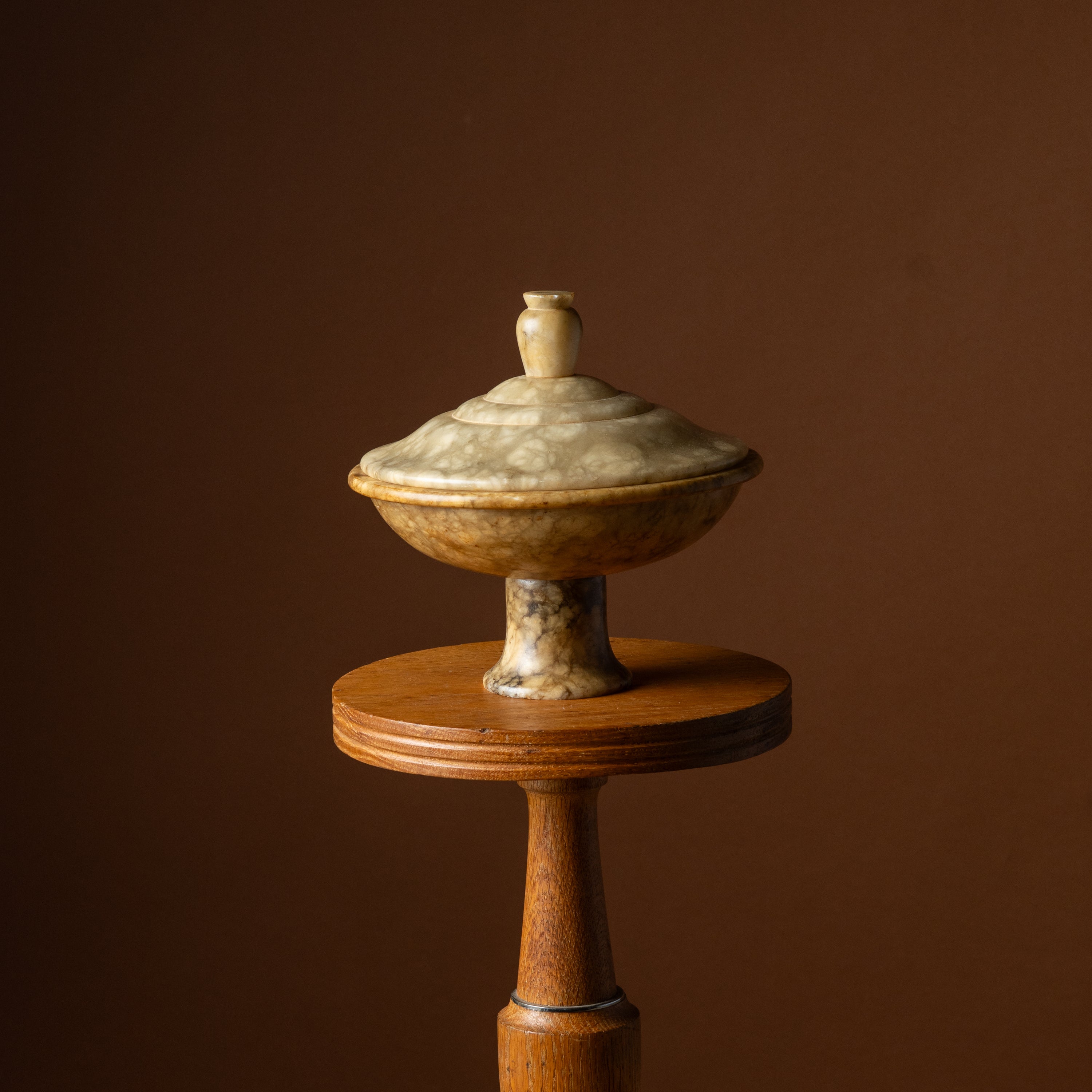 Lidded Alabaster Vessel